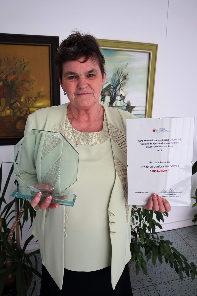 Ocenenie získala v kategórii Iný zdravotnícky pracovník